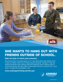 Talk. They Hear You: She Wants to Hang Out with Friends Outside of School Print Public Service Announcement – Flyer (Military)