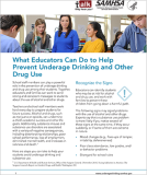 Talk. They Hear You: What Educators Can Do to Help Prevent Underage Drinking and Other Drug Use – Fact Sheet