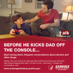 Talk. They Hear You: Before He Kicks Dad Off the Console… Print Public Service Announcement – Wallet Card
