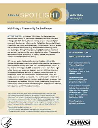 Spotlight: Building Resilient and Trauma-Informed Communities – Walla Walla, WA: Mobilizing the Community for Resilience