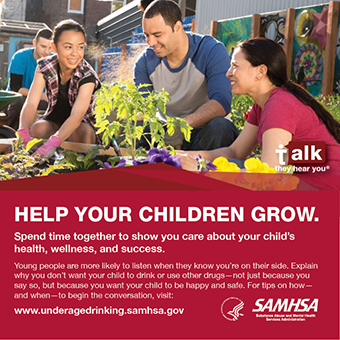 Talk. They Hear You: Help Your Children Grow Print Public Service Announcement  – Wallet Card