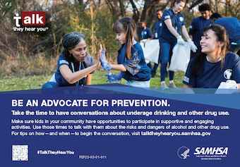 Talk. They Hear You: Be an Advocate for Prevention – Postcard