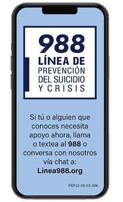 988 Suicide & Crisis Lifeline Rectangle Magnet (Spanish Version) Imán rectangular de la Línea de prevención del suicido y crisis 988