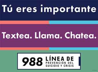 988 Suicide & Crisis Lifeline Yard Sign (Spanish Version) Letrero de jardín de la Línea de prevención del suicidio y crisis 988