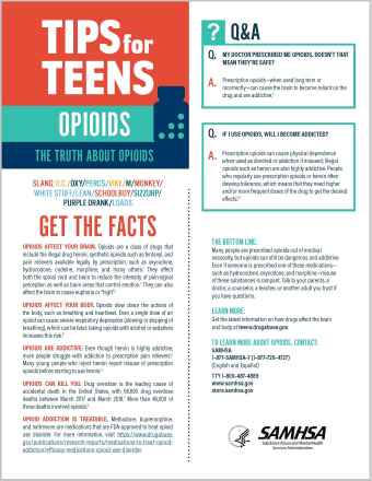 Tips for Teens: The Truth About Opioids 
