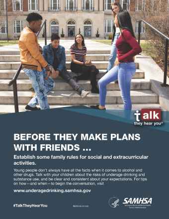 Talk. They Hear You: Before They Make Plans with Friends – Print Public Service Announcement Flyer