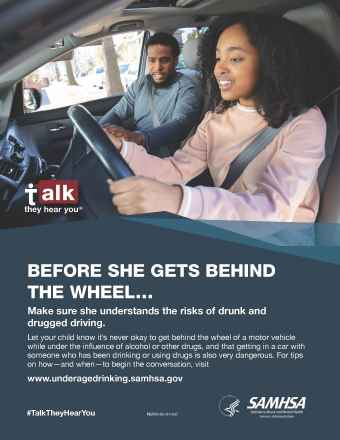 Talk. They Hear You: Before She Gets Behind the Wheel - Print Public Service Announcement Flyer