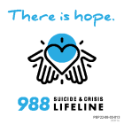 Thumbnail image for 988 Suicide & Crisis Lifeline Stickers - There is Hope - Blue